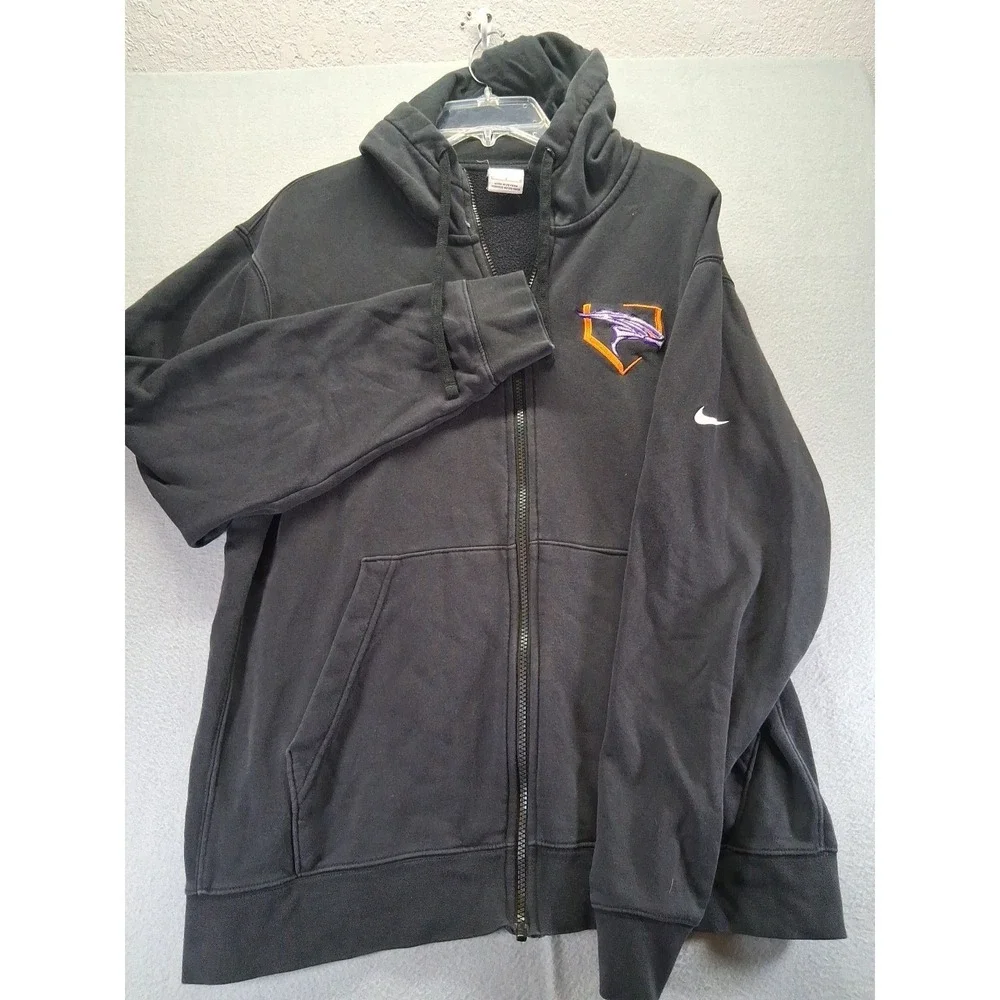 Nike Full Zip Sweater Black Hoodie‎ Mens Size Large Texas High School
